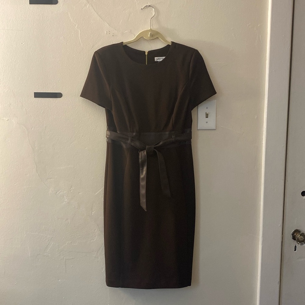 NWOT Calvin Klein Brown Dress
